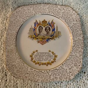 King George and Queen Elizabeth commemorative plate.